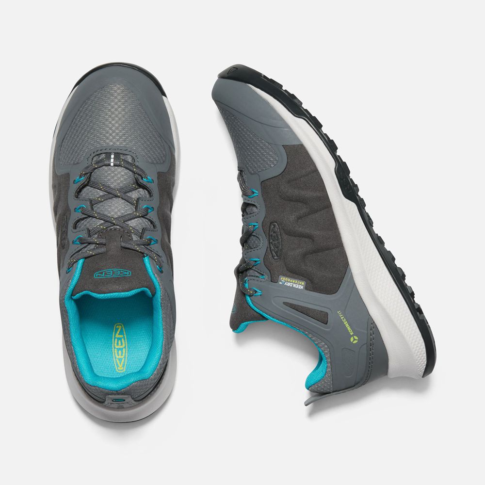 Keen Sneakers Dames Grijs/Turquoise - Explore Waterproof - 64815-VCJK